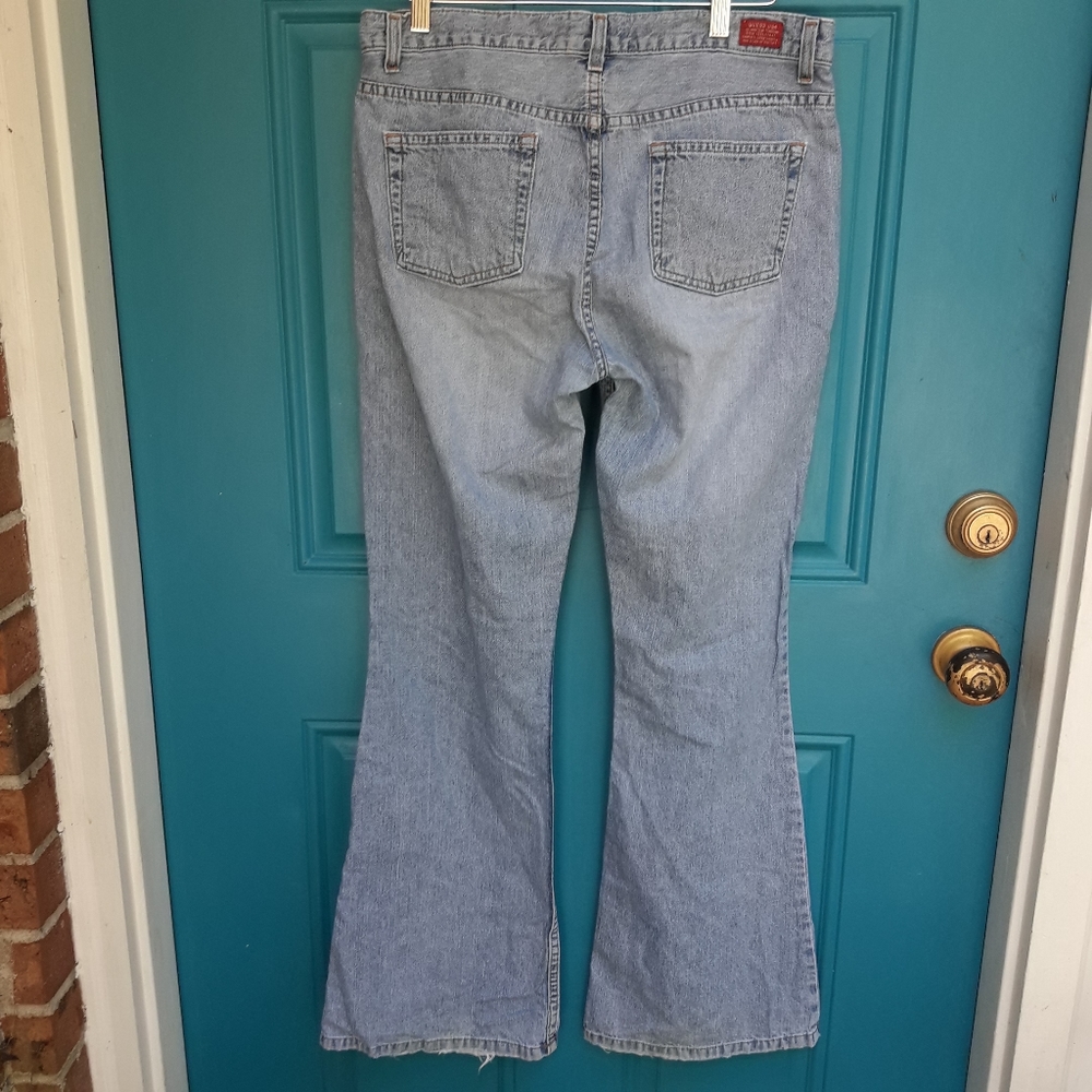 Guess Jeans Vintage Low Rise Bell Bottom Light Blue Denim Flared Leg VTG - Picture 2 of 15